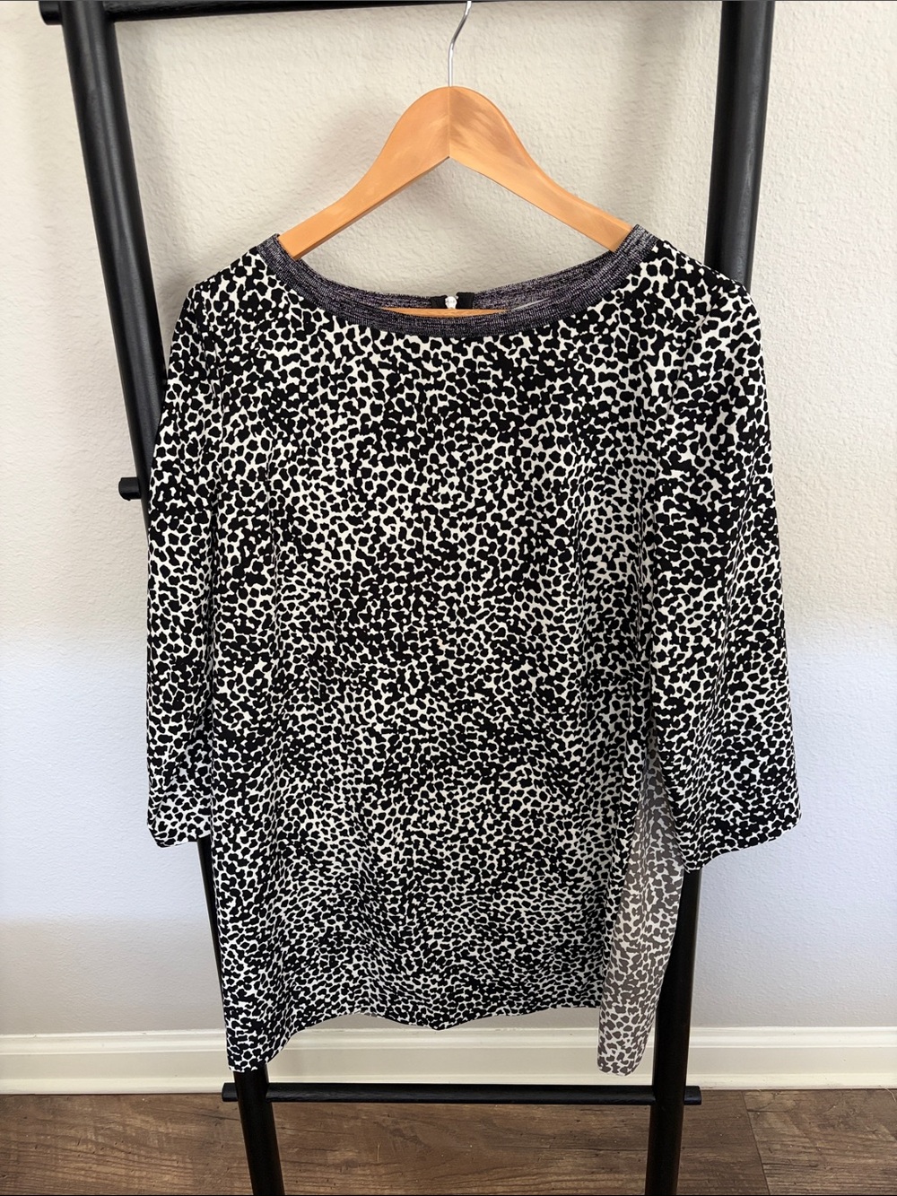 Adrienne Vittadini two tone Black & White Leopard Print dress Women’s M